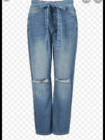 Isawitfirst mid rise busted knee boyfriend jeans with belt - Image 5