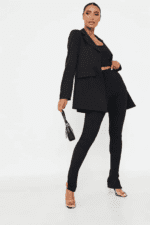 Plt black ribbed split hem leggings - Image 5