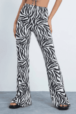 Isawitfirst zebra print flares black and white