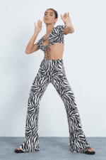 Isawitfirst zebra print flares black and white - Image 4