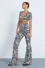 Isawitfirst zebra print flares black and white - Image 5