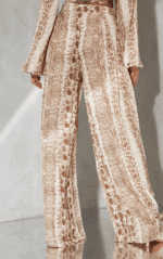 Plt brown snake printed satin wide leg trouser - Image 6