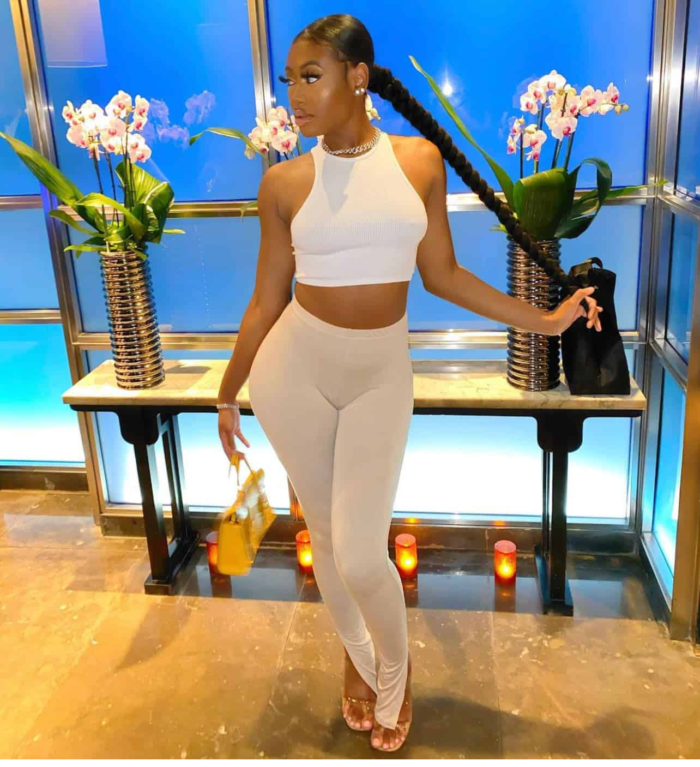 Plt petite stone cotton jersey split hem leggings - Image 2