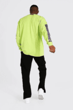 Boohoo oversized man official long sleeve lime tshirt - Image 5