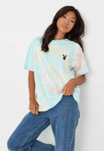 Missguided Playboy Tie Dye Oversized T Shirt - Image 2
