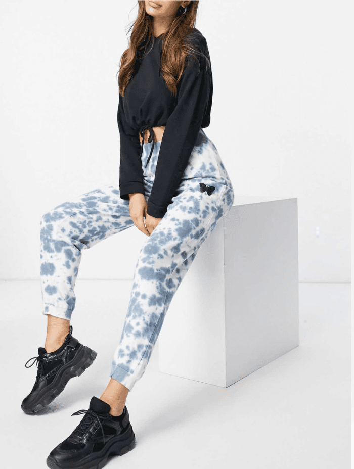 Threadbare Butterfly Jogger In Blue Tie Dye - Image 2