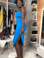 Bandeau cut out side detailed dress - Image 3