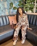 Who's That Lady Pant Set - Brown Combo - Image 2