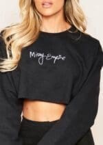 Nicole White Missy Empire Branded Slogan Cropped Sweater - Image 5