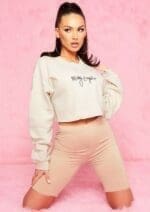 Nicole White Missy Empire Branded Slogan Cropped Sweater - Image 3