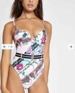 PINK FLORAL PRINT SWIMSUIT