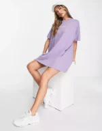 Night Addict dreams oversized slogan t-shirt dress in lilac