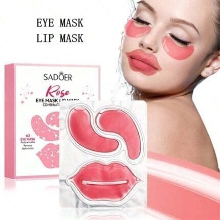 Sadoer Rose Eye Mask Lip Mask Combination Pack Rose Extract