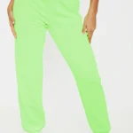 Prettylittlething Neon Lime Basic Cuffed Hem Jogger