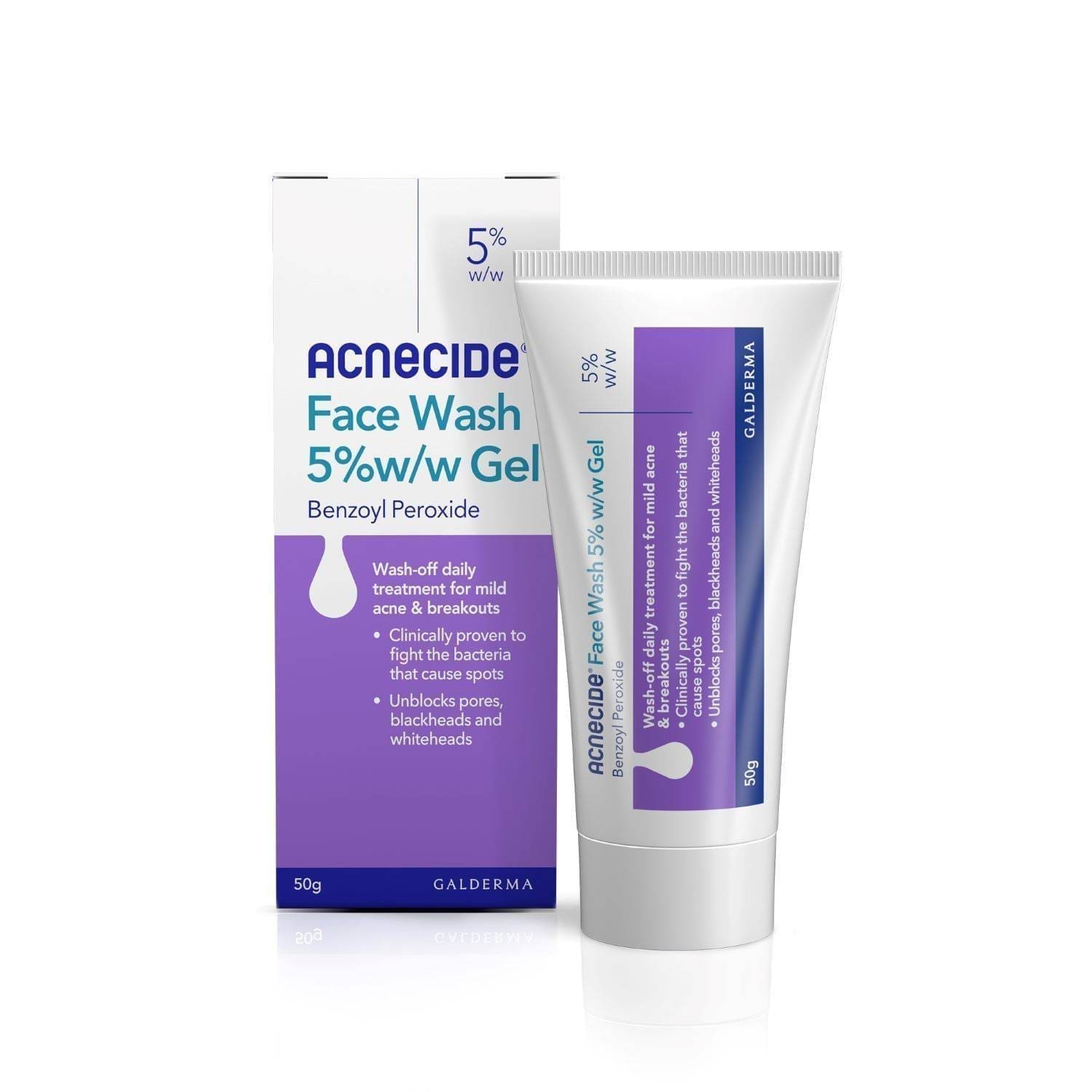 Acnecide Face 5% W/W Gel Benzoyl Peroxide 50g - Image 1