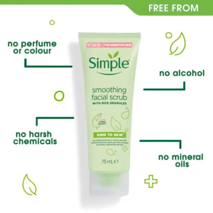 Simple Smoothing Facial Scrub With Rice Granules Kind To Skin 75ml