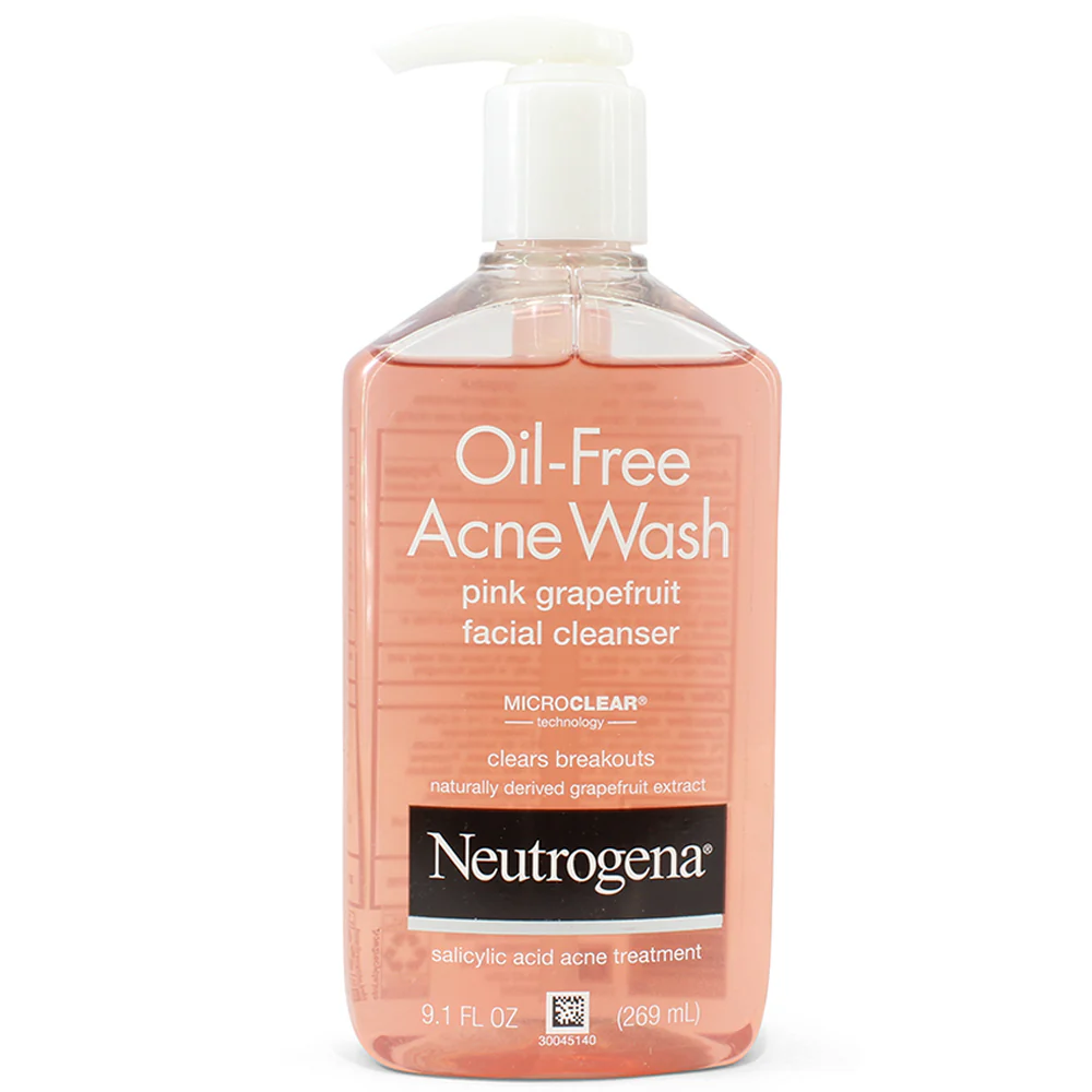 Neutrogena Oil-Free Acne Wash Pink Grapefruit – Salicylic Acid Facial Cleanser - Image 1