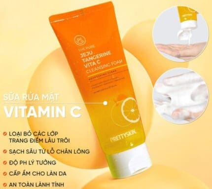 Prettyskin The Pure Jeju Tangerine Vita C Cleansing Foam 150ml