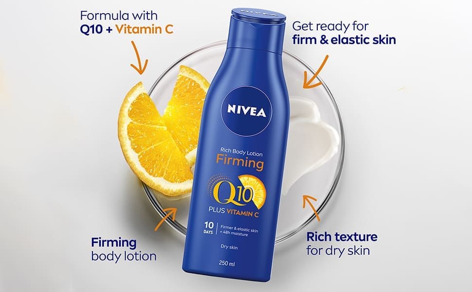 Nivea Q10 Fiming Rich Body Lotion with Vitamin C 250ml - Image 1