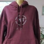 Prettylittlething Burgundy With Plt Embroidered Printed Hoodie Dark Wine