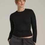 Sculpt Long Sleeve Fitted Cotton Top